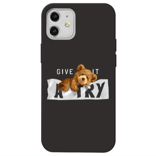 Apple iPhone 12 Give me Black Colored Silicone TPU Θήκη