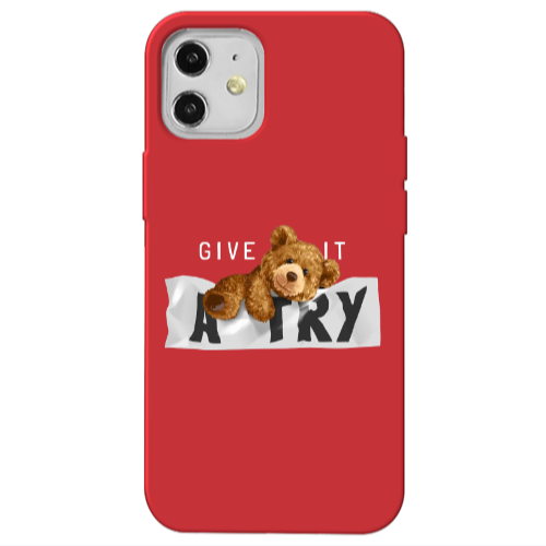 Apple iPhone 12 Give me Red Colored Silicone TPU Θήκη