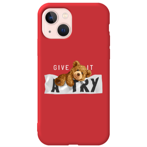 Apple iPhone 13 Give me Red Colored Silicone TPU Θήκη