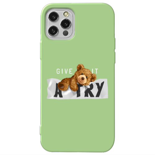 Apple iPhone 12 Pro Max Give me Light Green Colored Silicone TPU Θήκη