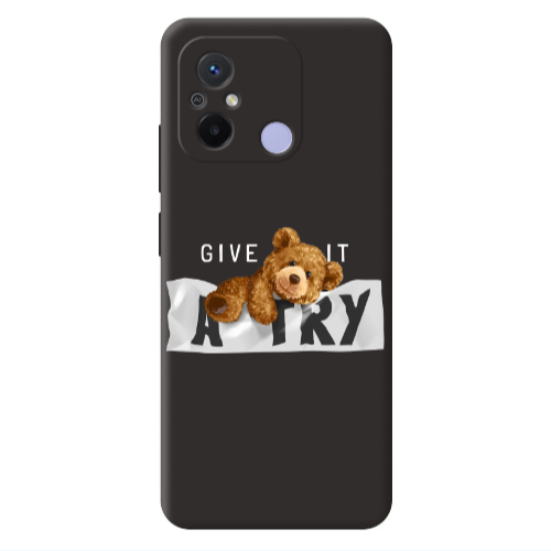 Xiaomi Redmi 12C Give me Black Colored Silicone TPU Θήκη