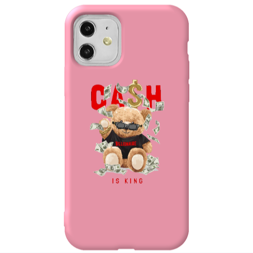 Apple iPhone 11  Cash is king Pink Colored Silicone TPU Θήκη