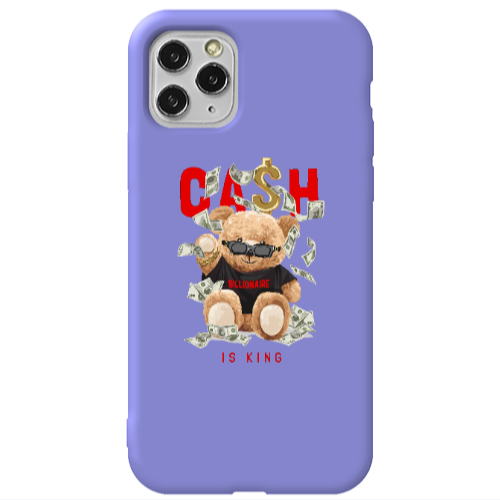 Apple iPhone 11 Pro Cash is king Purple Colored Silicone TPU Θήκη