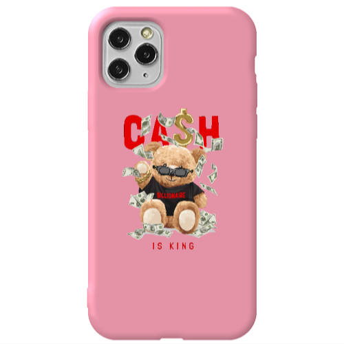 Apple iPhone 11 Pro Cash is king Pink Colored Silicone TPU Θήκη