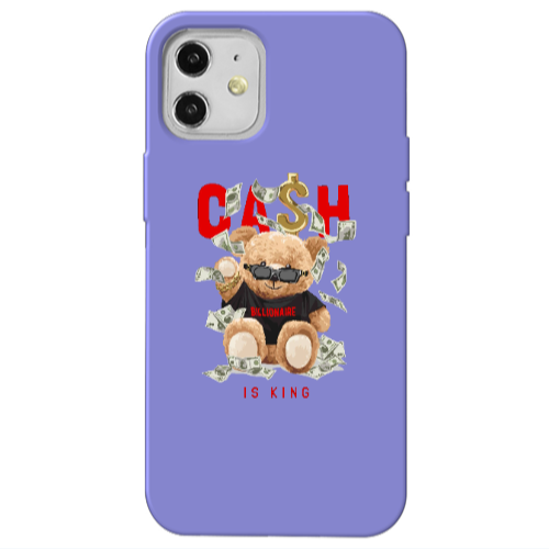 Apple iPhone 12 Cash is king Purple Colored Silicone TPU Θήκη