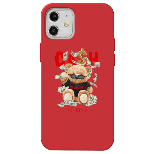 Apple iPhone 12 Cash is king Red Colored Silicone TPU Θήκη