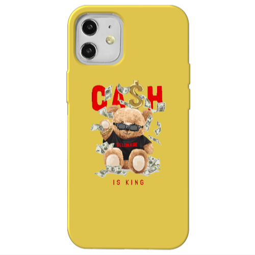 Apple iPhone 12 Cash is king Yellow Colored Silicone TPU Θήκη