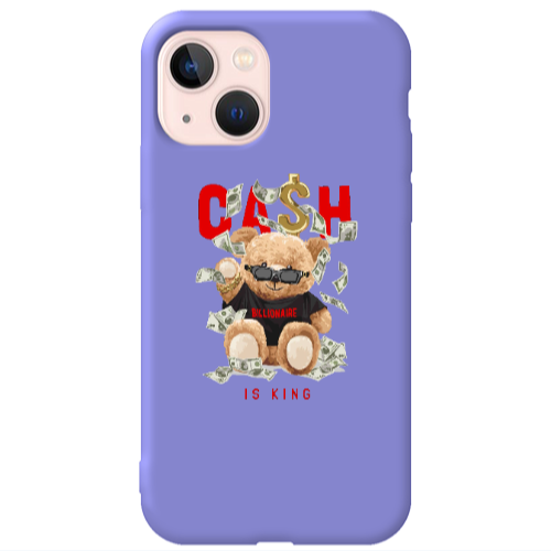 Apple iPhone 13 Cash is king Purple Colored Silicone TPU Θήκη