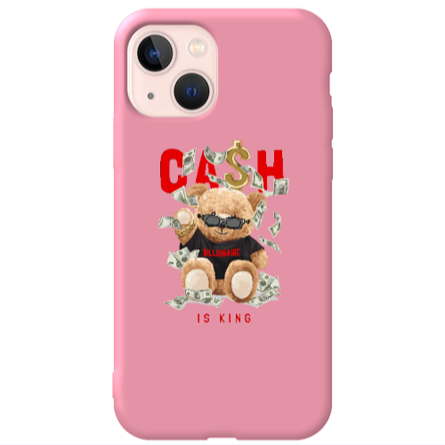 Apple iPhone 13 Cash is king Pink Colored Silicone TPU Θήκη