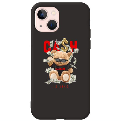Apple iPhone 13 Cash is king Black Colored Silicone TPU Θήκη