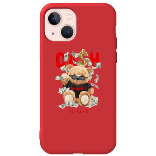 Apple iPhone 13 Cash is king Red Colored Silicone TPU Θήκη
