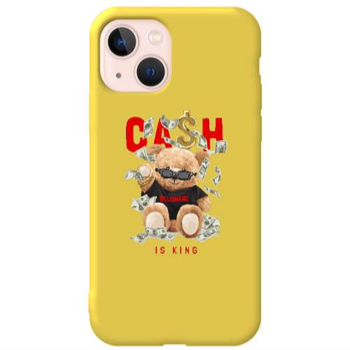 Apple iPhone 13 Cash is king Yellow Colored Silicone TPU Θήκη