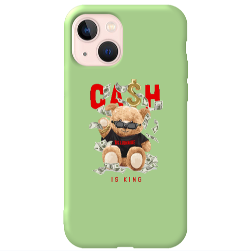 Apple iPhone 13 Cash is king Light Green Colored Silicone TPU Θήκη