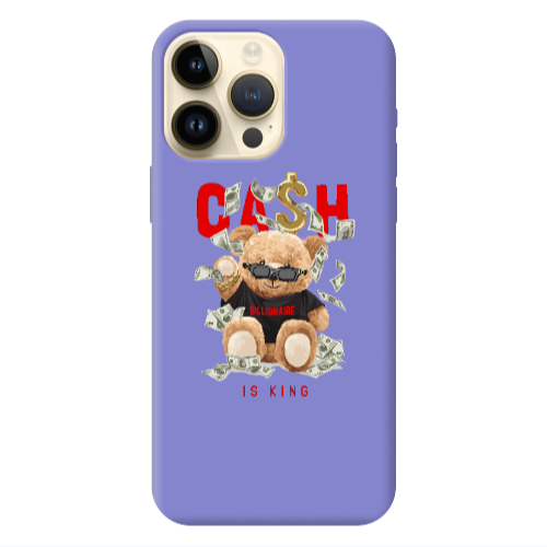 Apple iPhone 13 Pro Max Cash is king Purple Colored Silicone TPU Θήκη