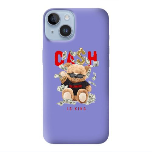 Apple iPhone 14  Cash is king Purple Colored Silicone TPU Θήκη