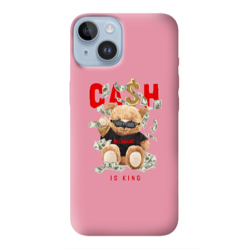 Apple iPhone 14  Cash is king Pink Colored Silicone TPU Θήκη