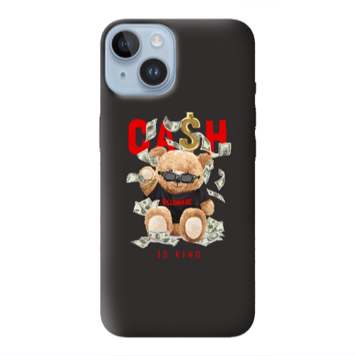 Apple iPhone 14  Cash is king Black Colored Silicone TPU Θήκη