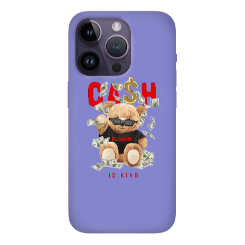 Apple iPhone 14 Pro  Cash is king Purple Colored Silicone TPU Θήκη