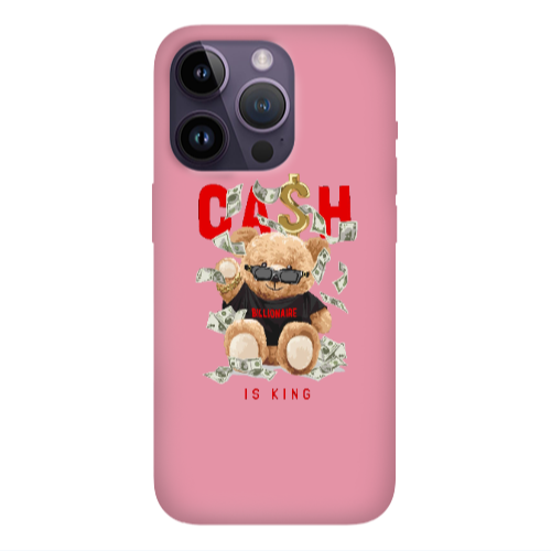 Apple iPhone 14 Pro  Cash is king Pink Colored Silicone TPU Θήκη