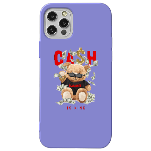 Apple iPhone 13 Pro Cash is king Purple Colored Silicone TPU Θήκη