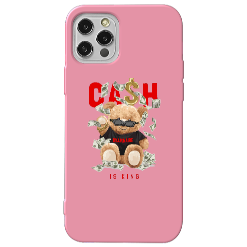 Apple iPhone 13 Pro Cash is king Pink Colored Silicone TPU Θήκη
