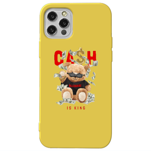 Apple iPhone 13 Pro Cash is king Yellow Colored Silicone TPU Θήκη