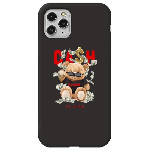 Apple iPhone 11 Pro Max Cash is king Black Colored Silicone TPU Θήκη