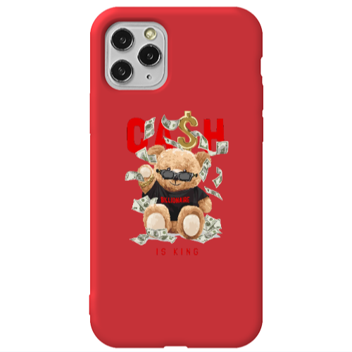 Apple iPhone 11 Pro Max Cash is king Red Colored Silicone TPU Θήκη