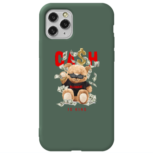 Apple iPhone 11 Pro Max Cash is king Dark Green Colored Silicone TPU Θήκη