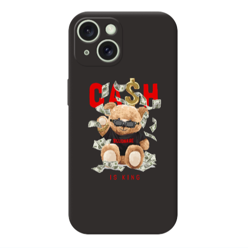 Apple iPhone 15 Cash is king Black Colored Silicone TPU Θήκη