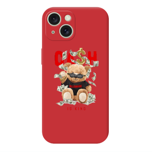 Apple iPhone 15 Cash is king Red Colored Silicone TPU Θήκη