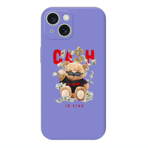 Apple iPhone 15 Plus Cash is king Purple Colored Silicone TPU Θήκη