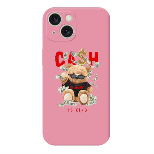 Apple iPhone 15 Plus Cash is king Pink Colored Silicone TPU Θήκη