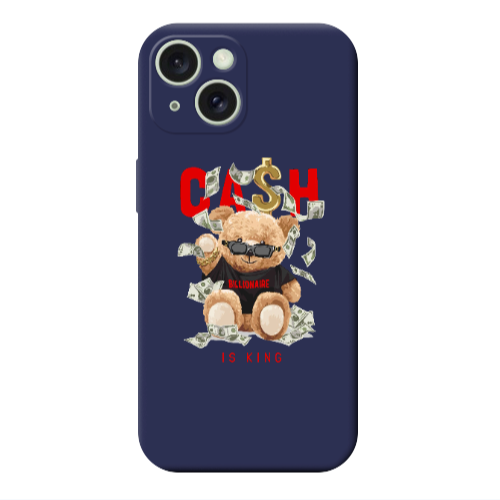 Apple iPhone 15 Plus Cash is king Dark blue Colored Silicone TPU Θήκη