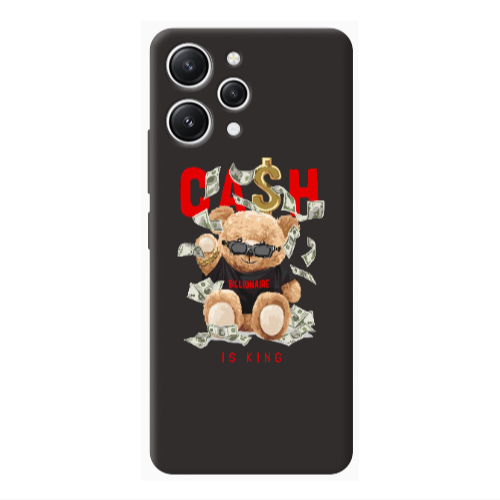 Xiaomi Redmi 12 Cash is king Black Colored Silicone TPU Θήκη