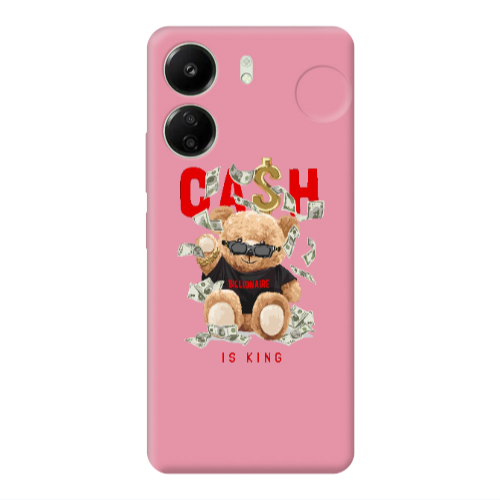 Xiaomi Redmi 13C Cash is king Pink Colored Silicone TPU Θήκη