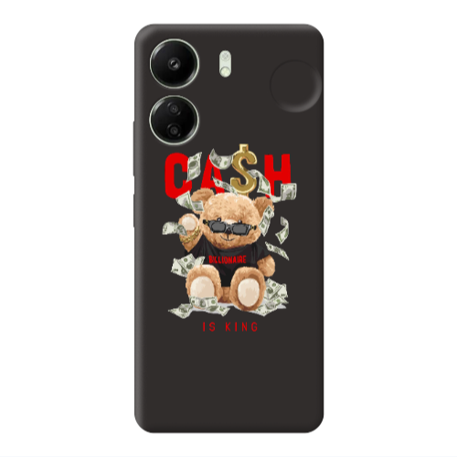 Xiaomi Redmi 13C Cash is king Black Colored Silicone TPU Θήκη