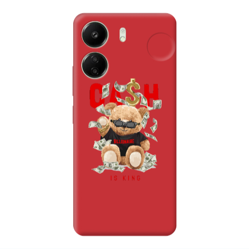 Xiaomi Redmi 13C Cash is king Red Colored Silicone TPU Θήκη