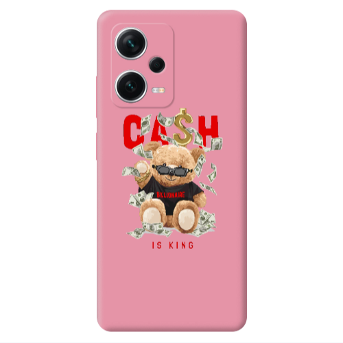 Xiaomi Poco X5 Cash is king Pink Colored Silicone TPU Θήκη