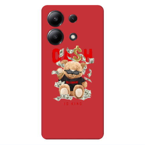 Xiaomi Redmi Note 13 4G Cash is king Red Colored Silicone TPU Θήκη