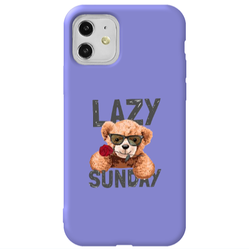 Apple iPhone 11  Lazy sunday Purple Colored Silicone TPU Θήκη
