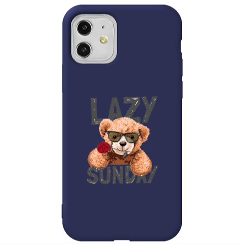 Apple iPhone 11  Lazy sunday Dark blue Colored Silicone TPU Θήκη