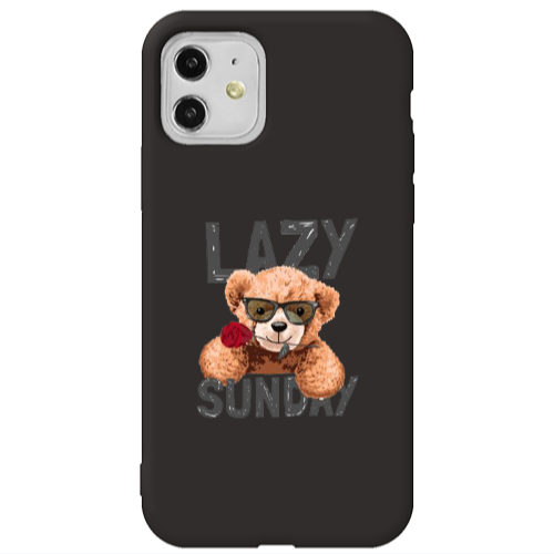 Apple iPhone 11  Lazy sunday Black Colored Silicone TPU Θήκη