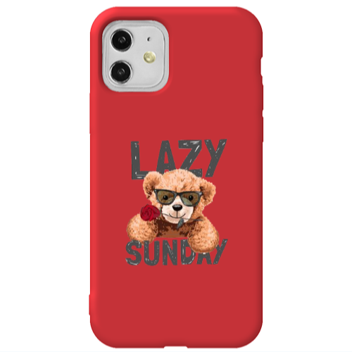 Apple iPhone 11  Lazy sunday Red Colored Silicone TPU Θήκη