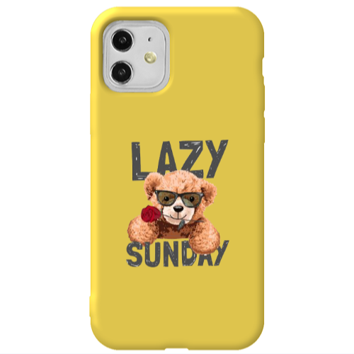 Apple iPhone 11  Lazy sunday Yellow Colored Silicone TPU Θήκη