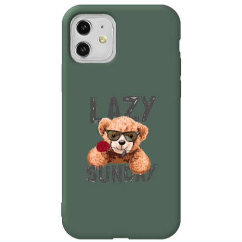 Apple iPhone 11  Lazy sunday Dark Green Colored Silicone TPU Θήκη