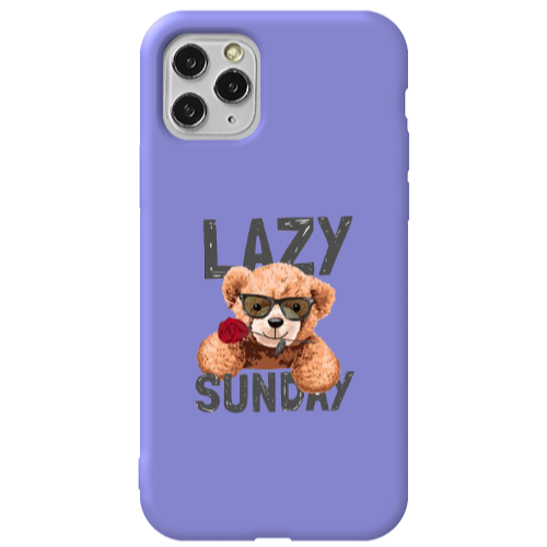 Apple iPhone 11 Pro Lazy sunday Purple Colored Silicone TPU Θήκη