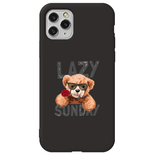 Apple iPhone 11 Pro Lazy sunday Black Colored Silicone TPU Θήκη