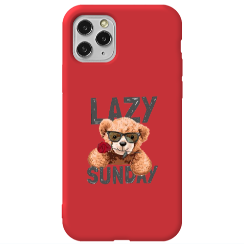 Apple iPhone 11 Pro Lazy sunday Red Colored Silicone TPU Θήκη
