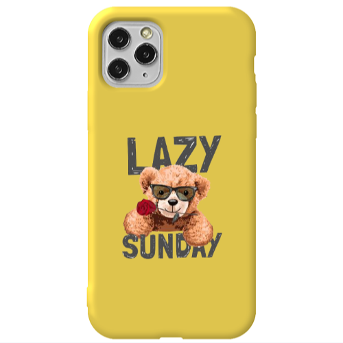 Apple iPhone 11 Pro Lazy sunday Yellow Colored Silicone TPU Θήκη